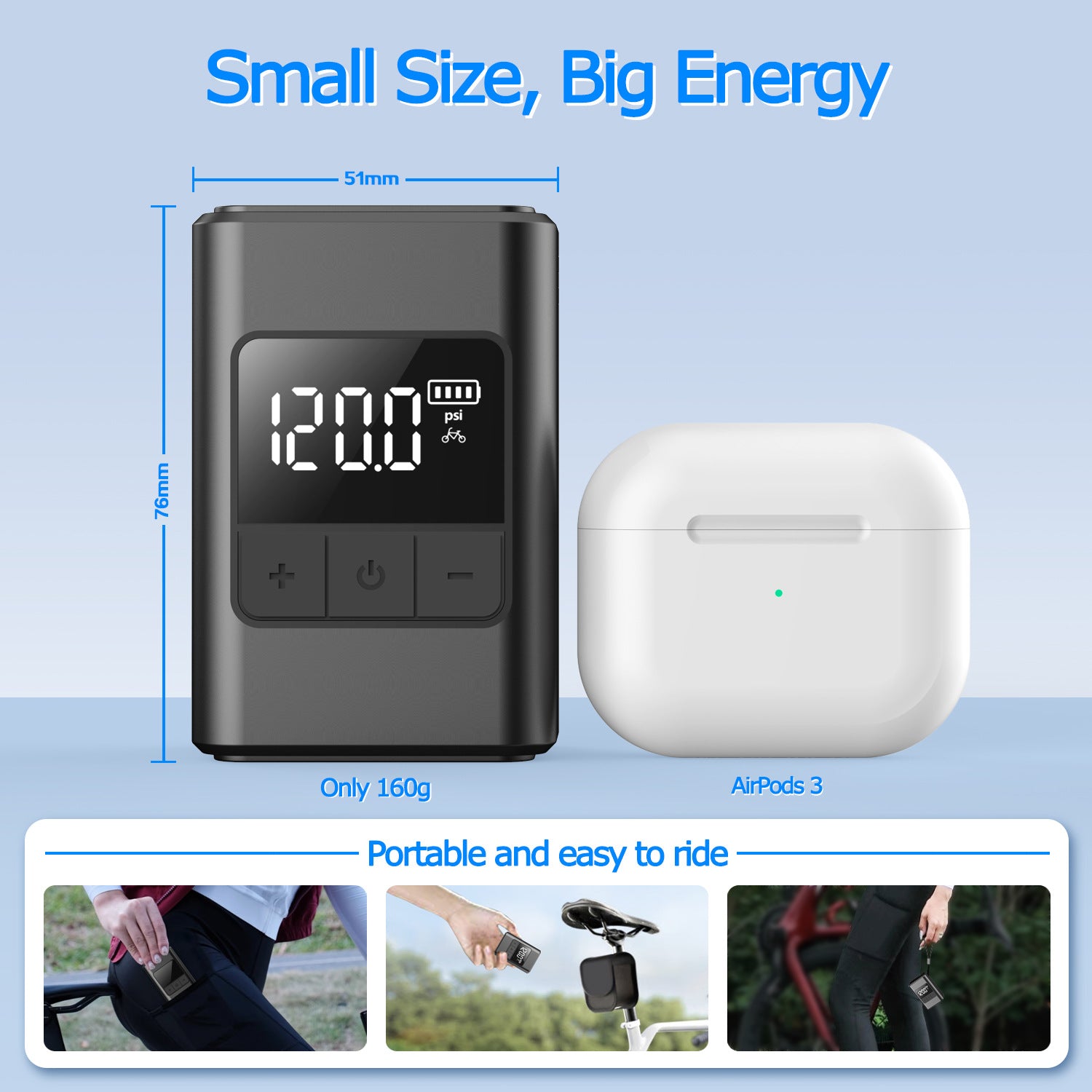 Compact and Lightweight bike pump