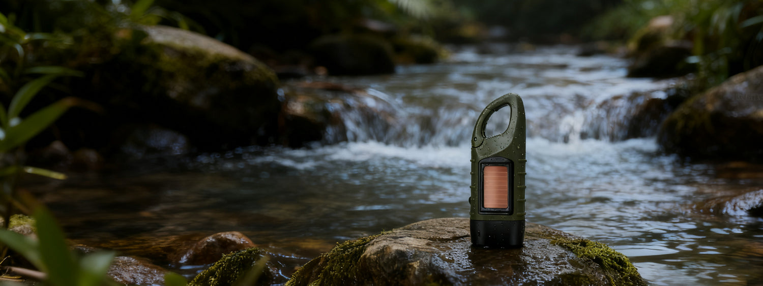 Solar & Hand-Crank dual-charging LED flashlight